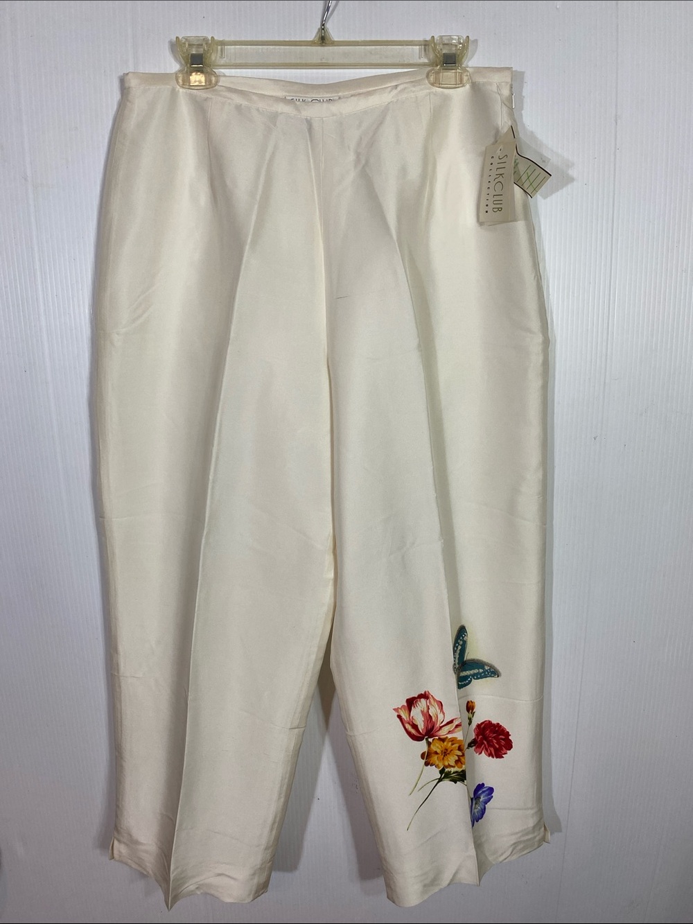 Cream Embroidered Wide-Leg Pants “Silk Club Collection”